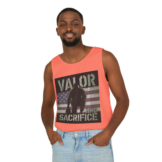 Valor and Sacrifice Military Tank Top – Patriotic Apparel for Veterans and Supporters