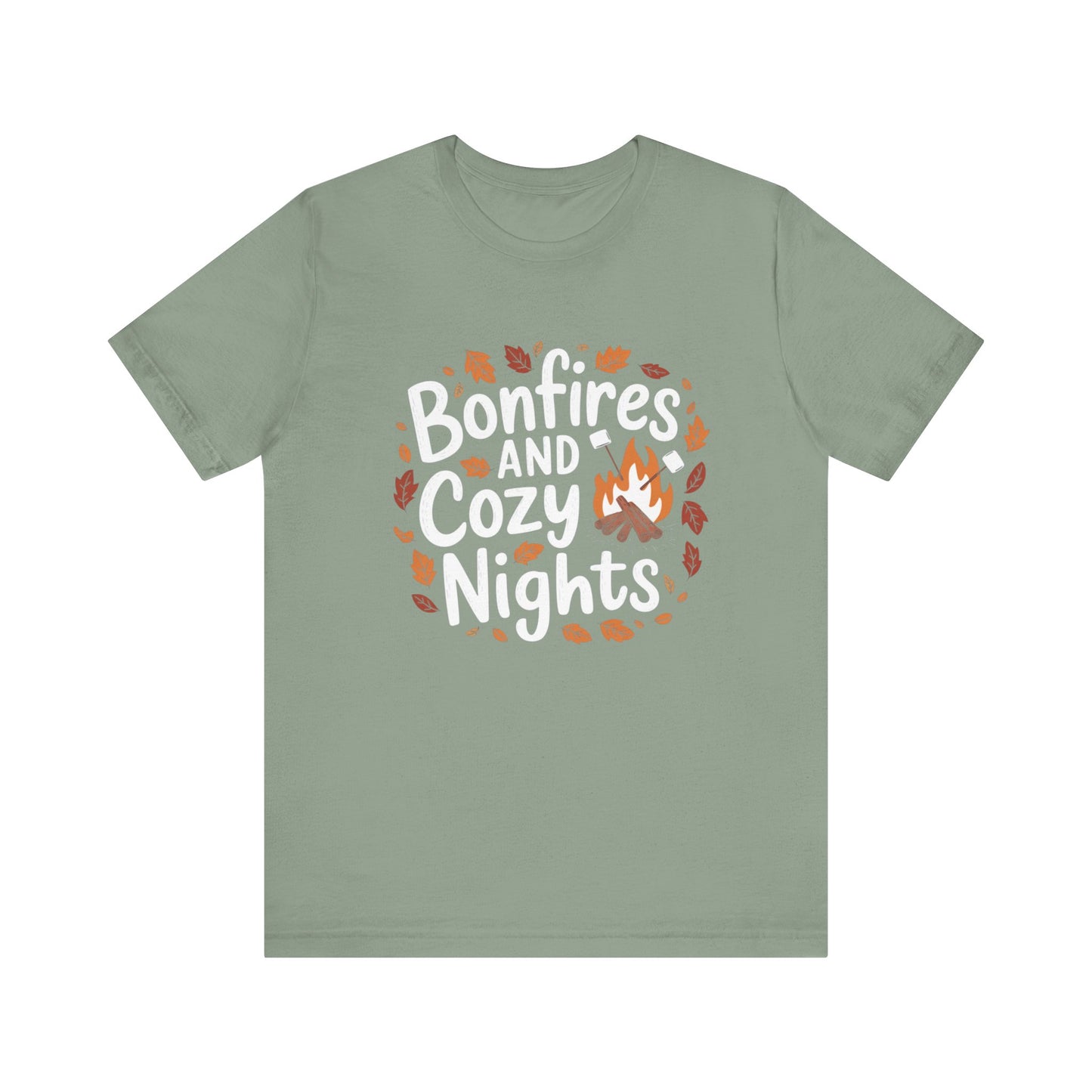 Thanksgiving Bonfire & Cozy Nights T-Shirt – Fall Leaves Design for Autumn Lovers