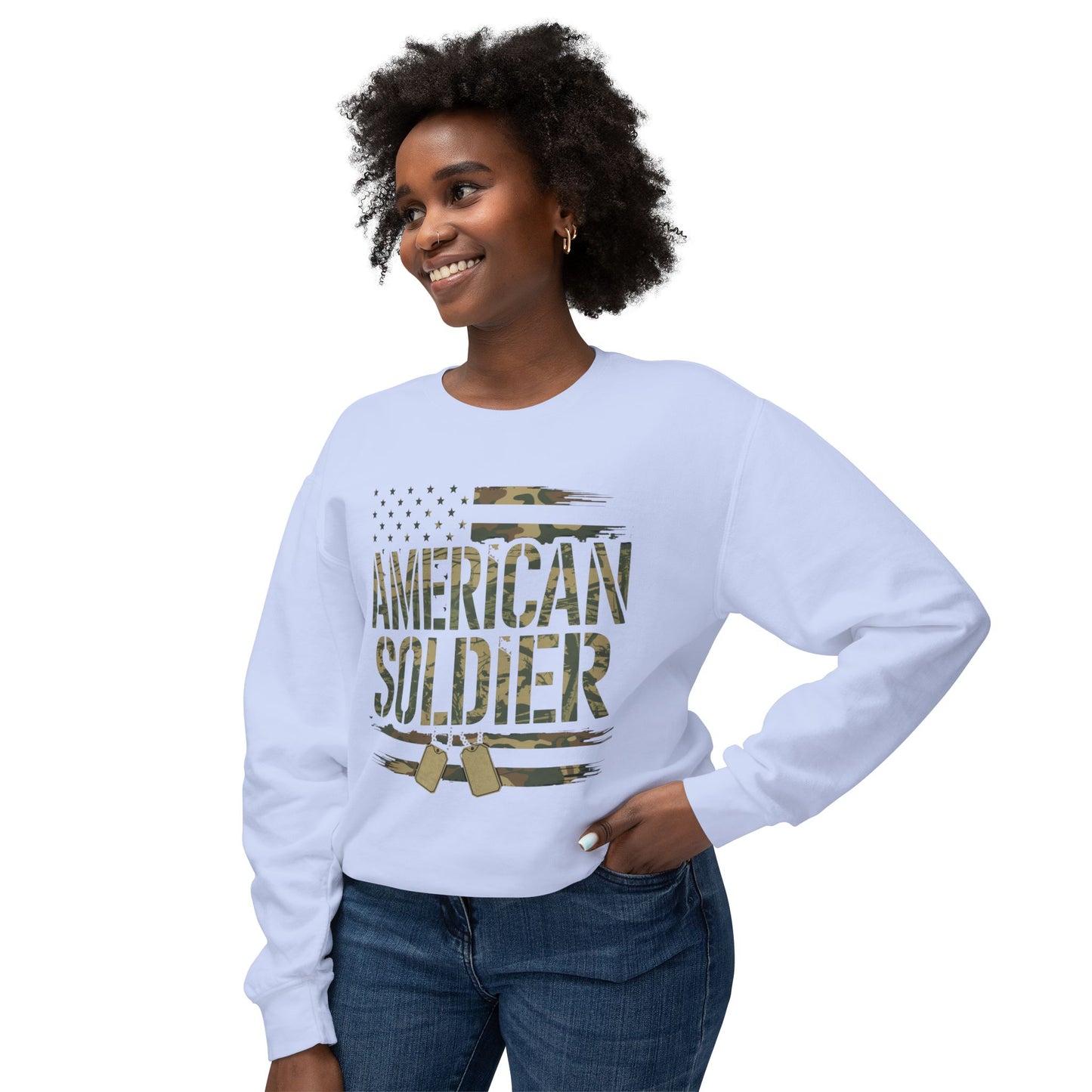 American Soldier Sweatshirt | Patriotic Apparel with Flag Design