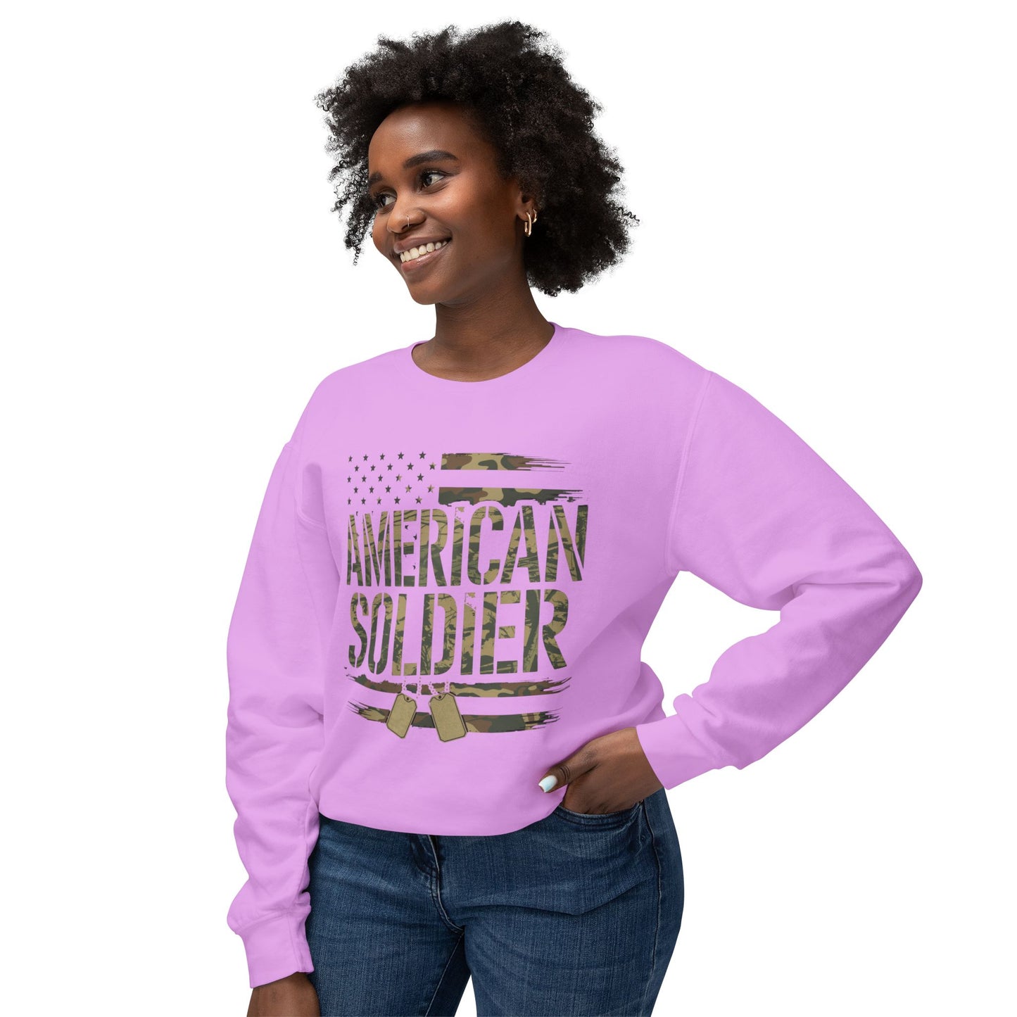 American Soldier Sweatshirt | Patriotic Apparel with Flag Design