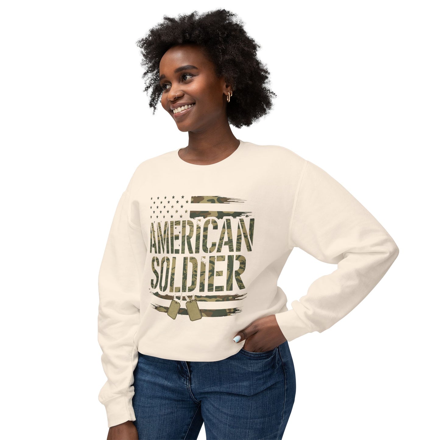 American Soldier Sweatshirt | Patriotic Apparel with Flag Design