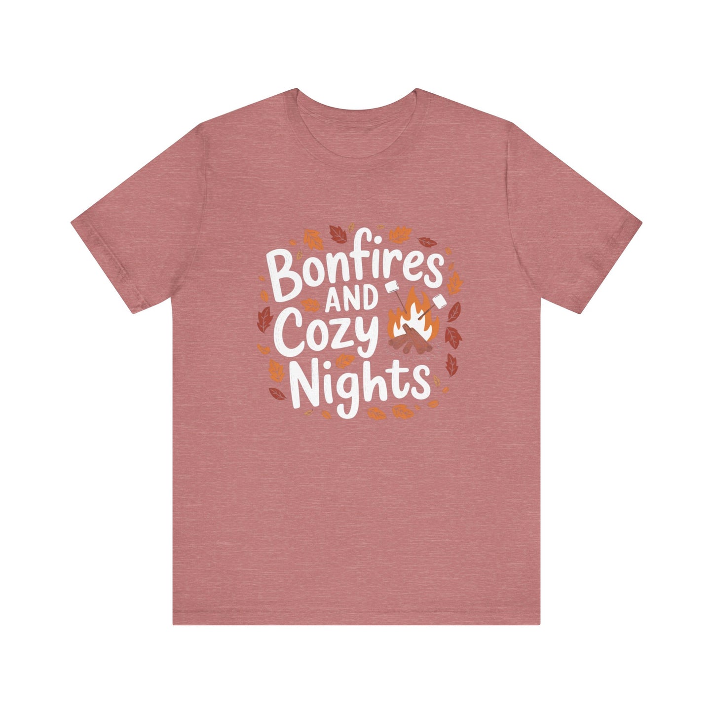 Thanksgiving Bonfire & Cozy Nights T-Shirt – Fall Leaves Design for Autumn Lovers