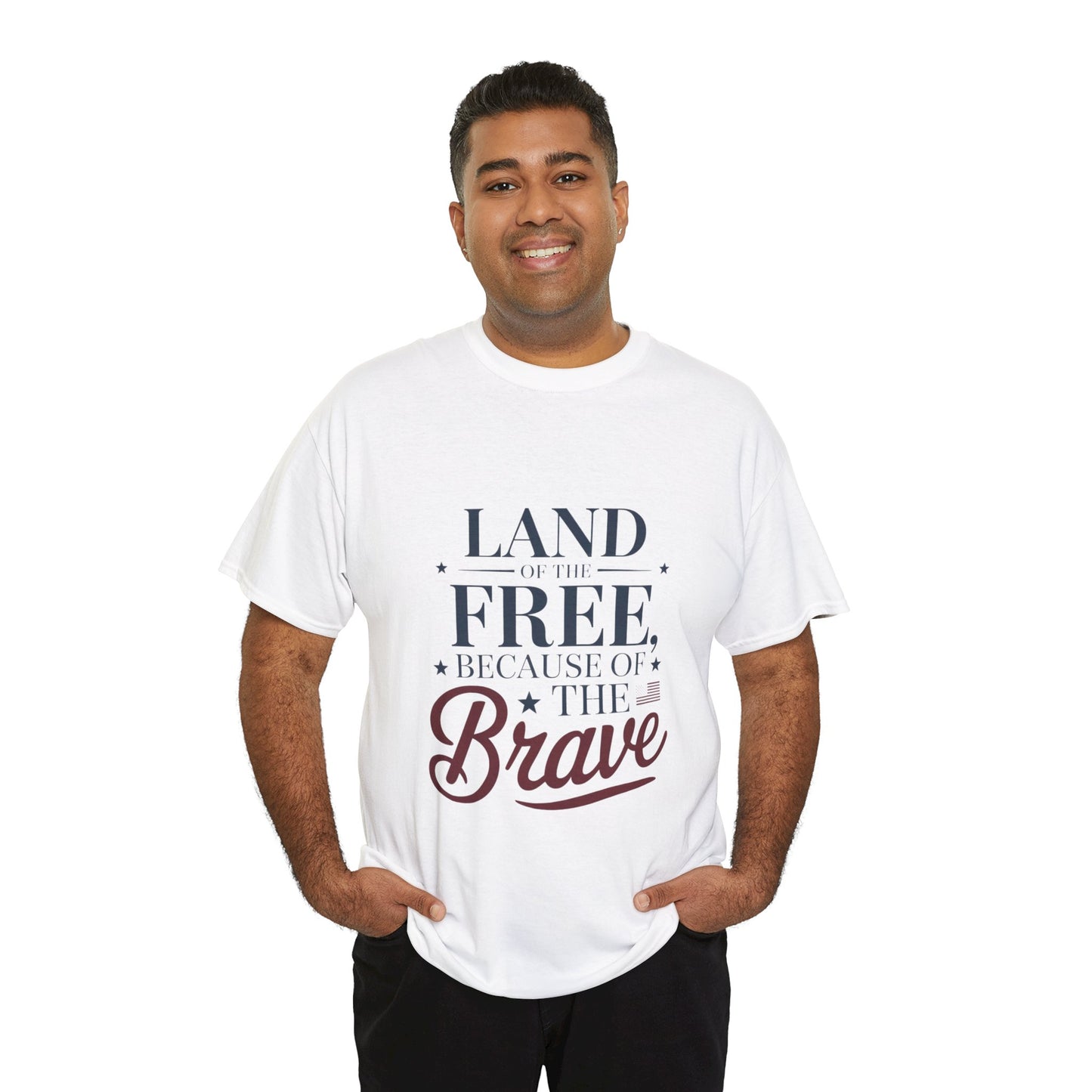 Land of the Free Because of the Brave T-Shirt – Honoring Courage & Freedom