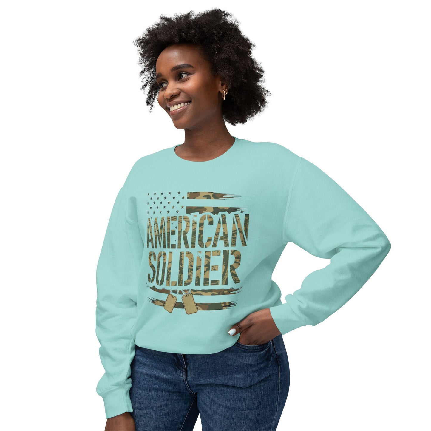 American Soldier Sweatshirt | Patriotic Apparel with Flag Design