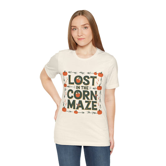 Lost in the Corn Maze T-Shirt with Pumpkins – Fun Fall Adventure Tee for Autumn Lovers