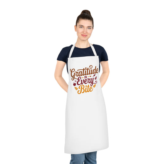 Gratitude in Every Bite Apron – Inspirational Cooking Apron for Culinary Enthusiasts