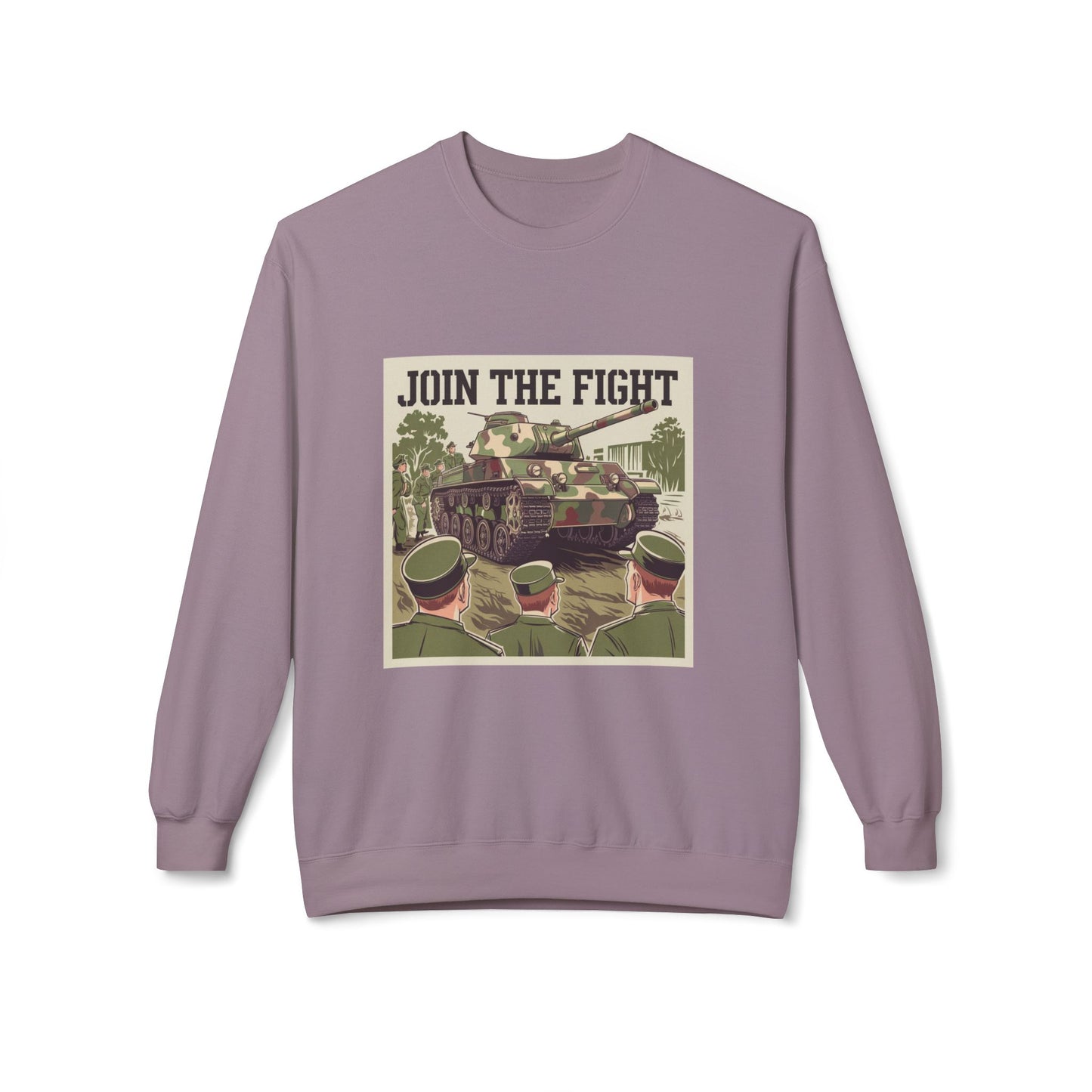 Join the Fight Military Sweatshirt | Support Our Troops Apparel with Armored Tank Design