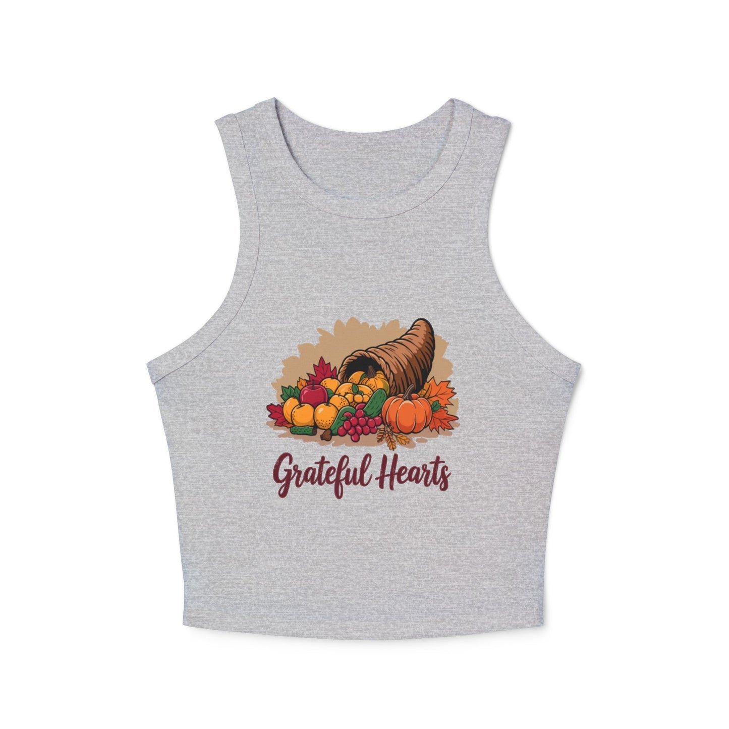 Grateful Hearts Cropped women ladies gurls girls teens Tanktop– Wear the Warmth of Harvest & Thankfulness