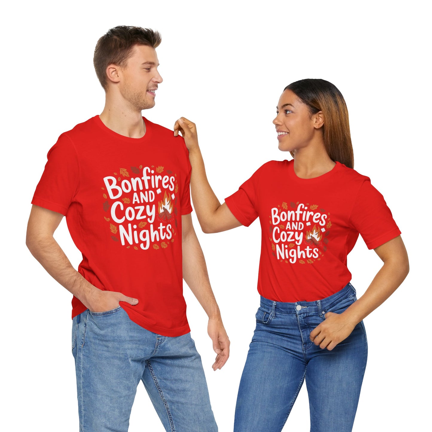 Thanksgiving Bonfire & Cozy Nights T-Shirt – Fall Leaves Design for Autumn Lovers