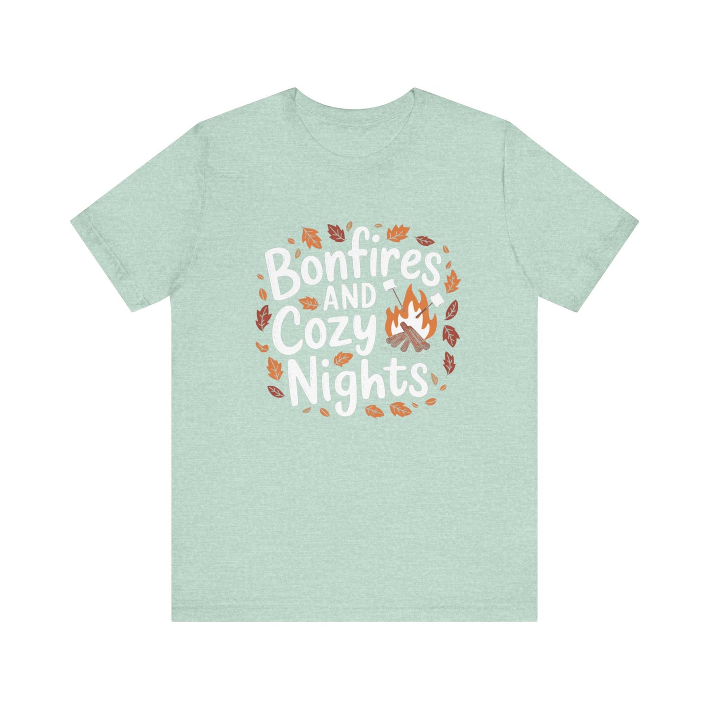 Thanksgiving Bonfire & Cozy Nights T-Shirt – Fall Leaves Design for Autumn Lovers