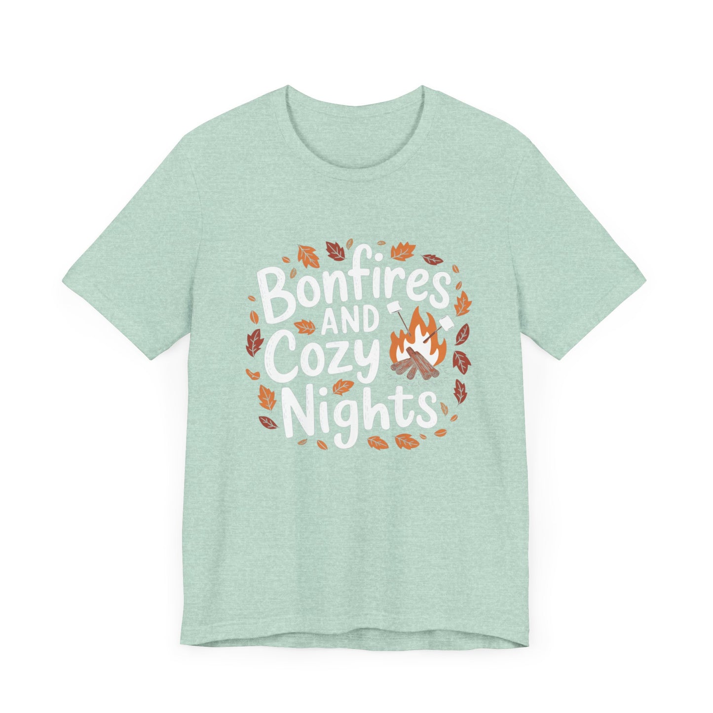 Thanksgiving Bonfire & Cozy Nights T-Shirt – Fall Leaves Design for Autumn Lovers