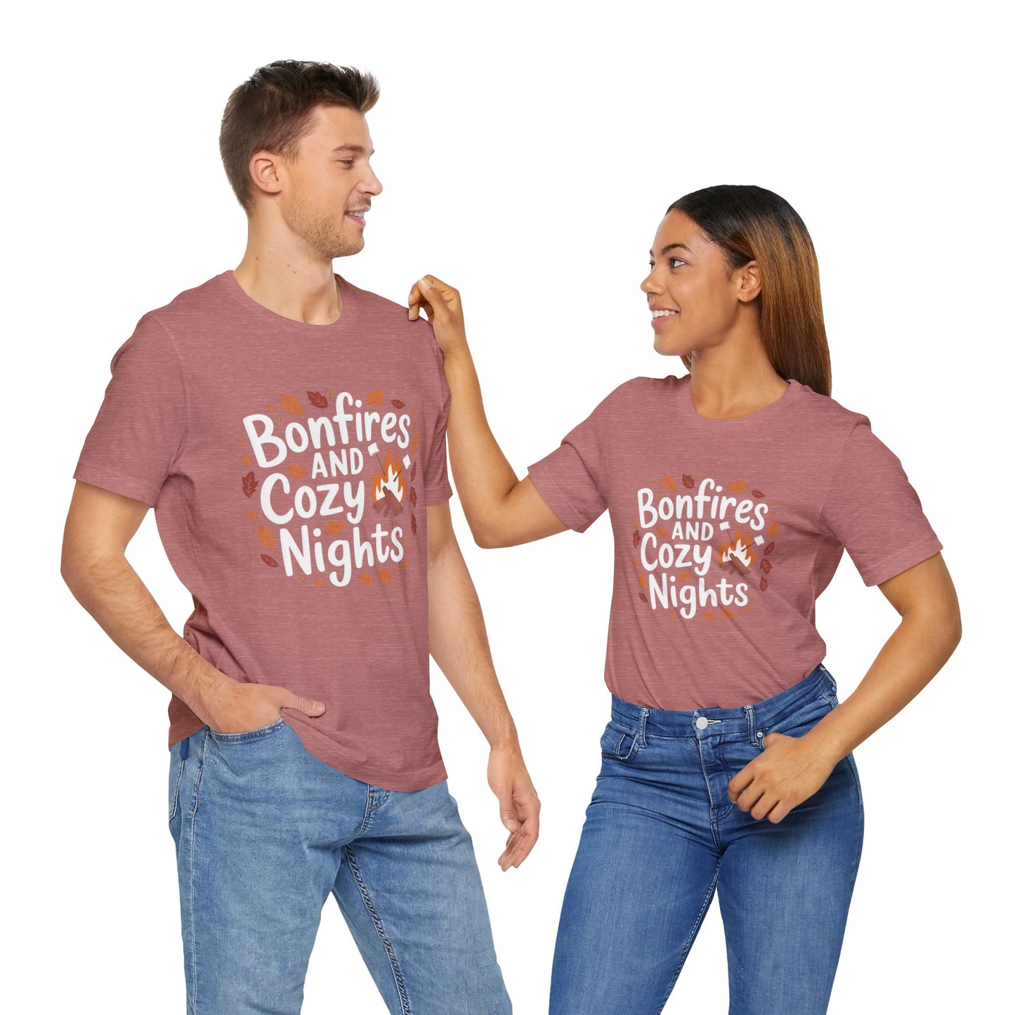 Thanksgiving Bonfire & Cozy Nights T-Shirt – Fall Leaves Design for Autumn Lovers