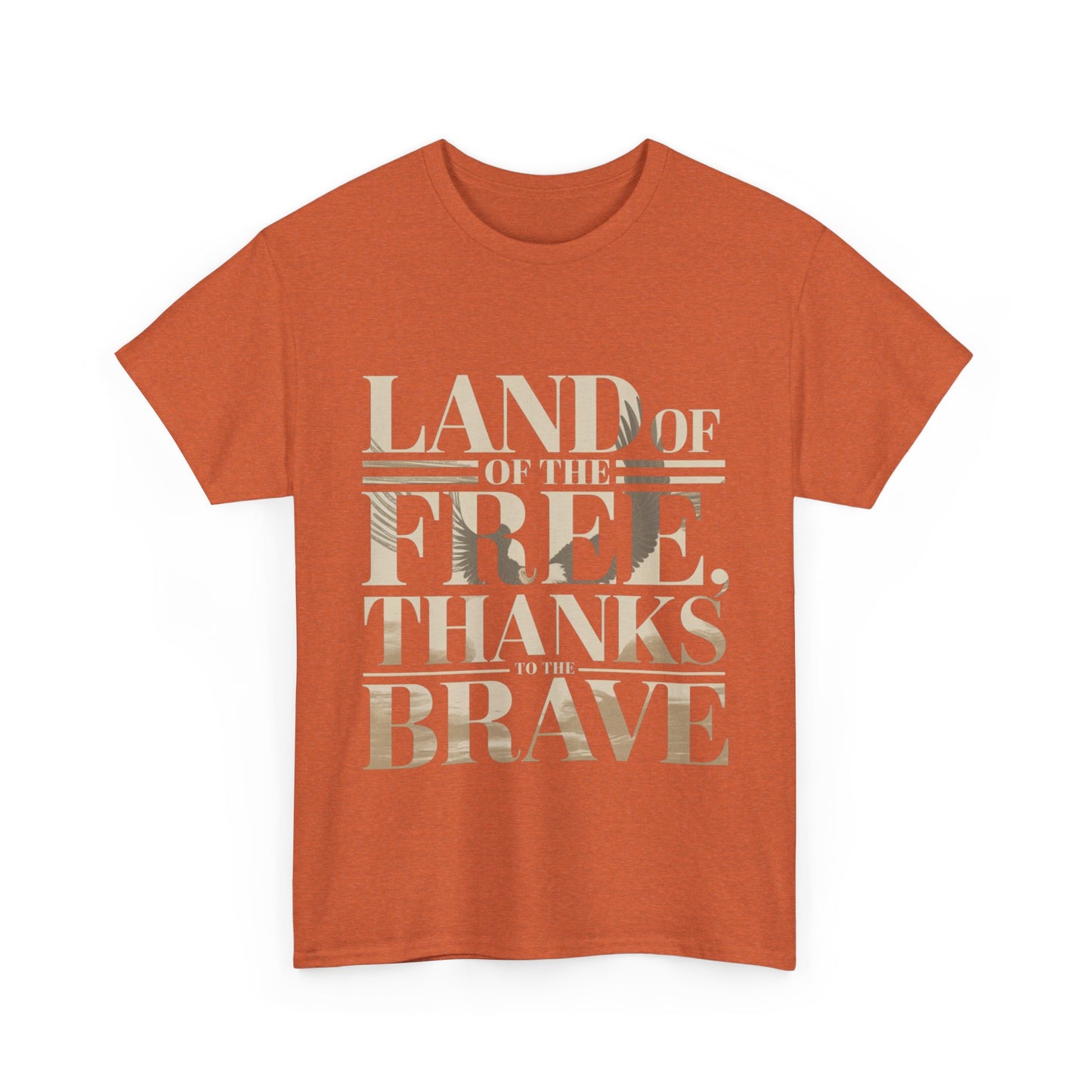 Land of the Free, Thanks to the Brave- USA Pride Tee, Patriotic T-Shirt