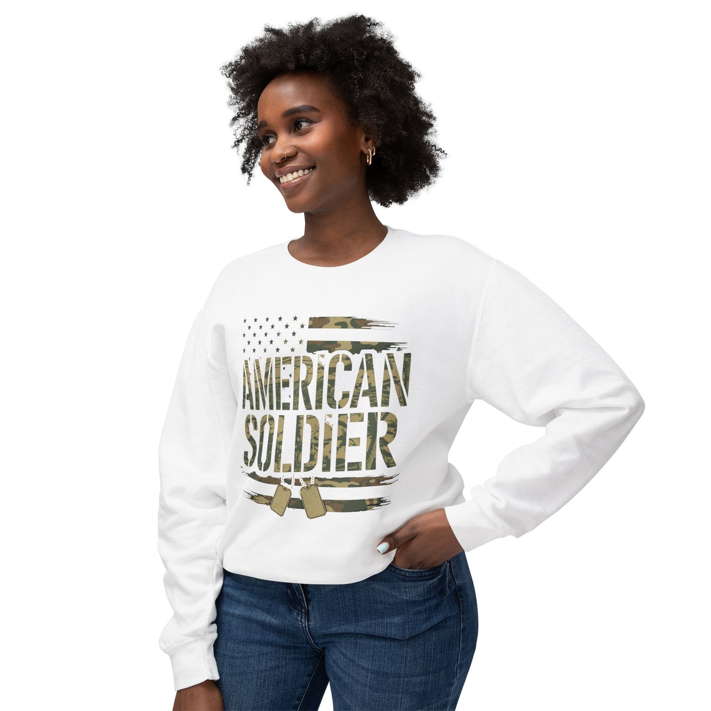 American Soldier Sweatshirt | Patriotic Apparel with Flag Design