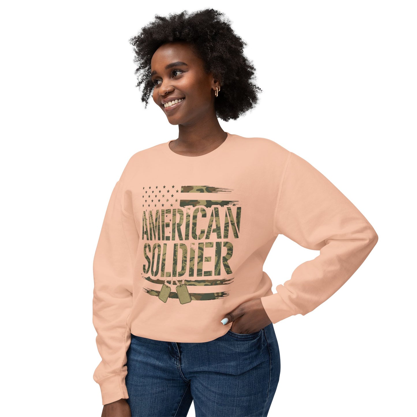 American Soldier Sweatshirt | Patriotic Apparel with Flag Design