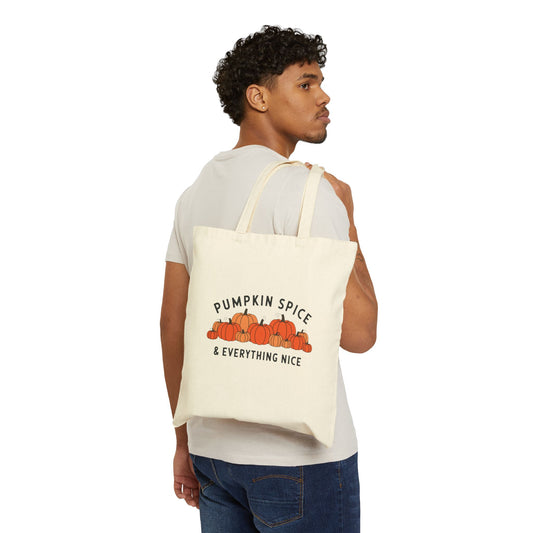 Pumpkin Spice and Everything Nice Tote Bag – Festive Fall Pumpkin Carryall for Autumn Lovers