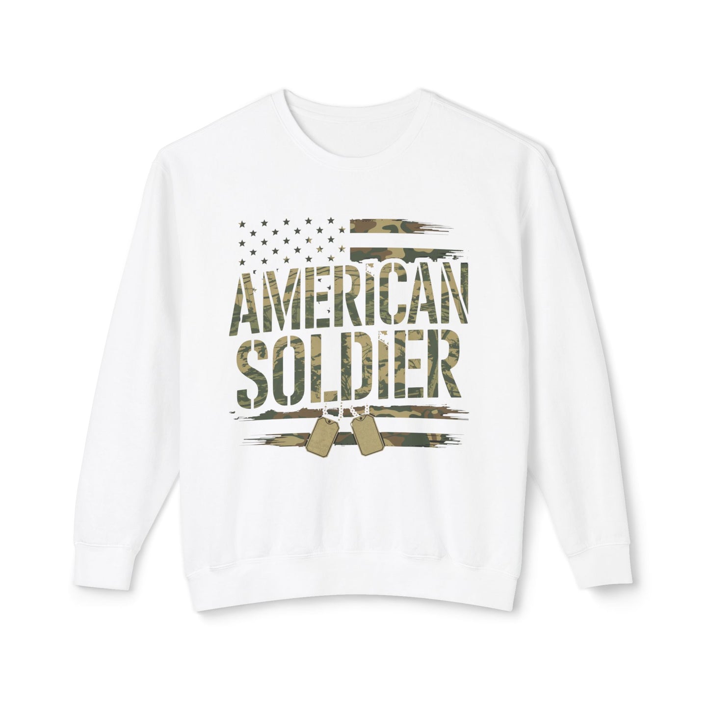 American Soldier Sweatshirt | Patriotic Apparel with Flag Design