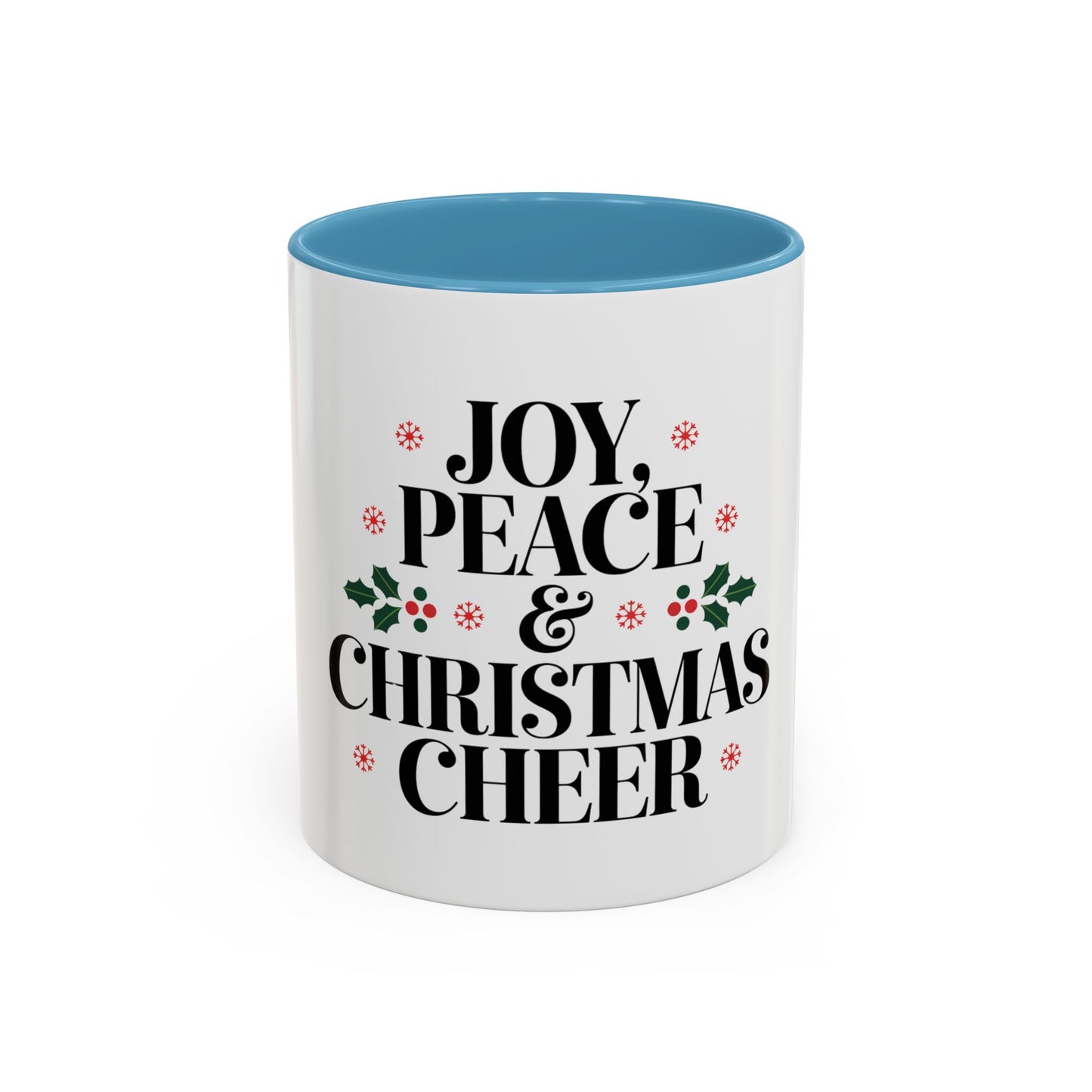 Joy, Peace, and Christmas Cheer Ceramic Mug – Festive Holiday Coffee Cup Gift