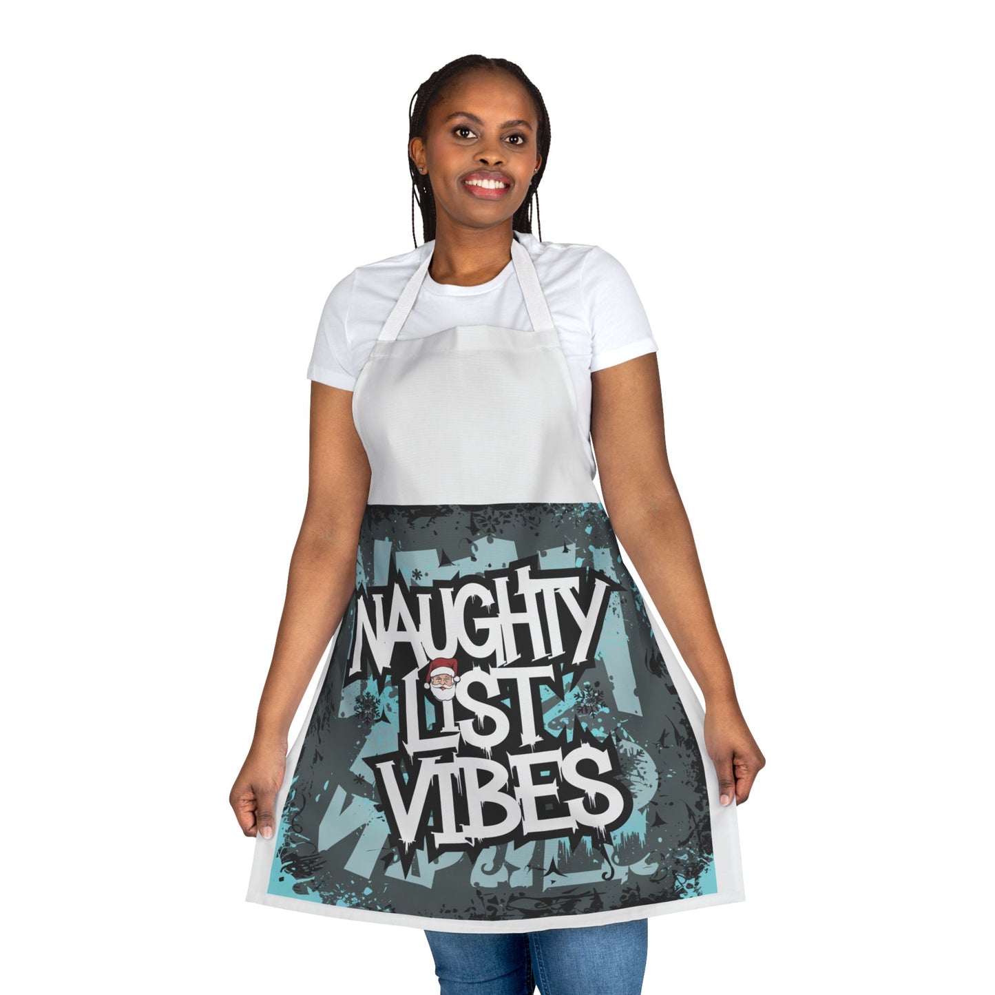 Naughty List Vibes Apron– Fun Holiday Gift for Christmas Cheer