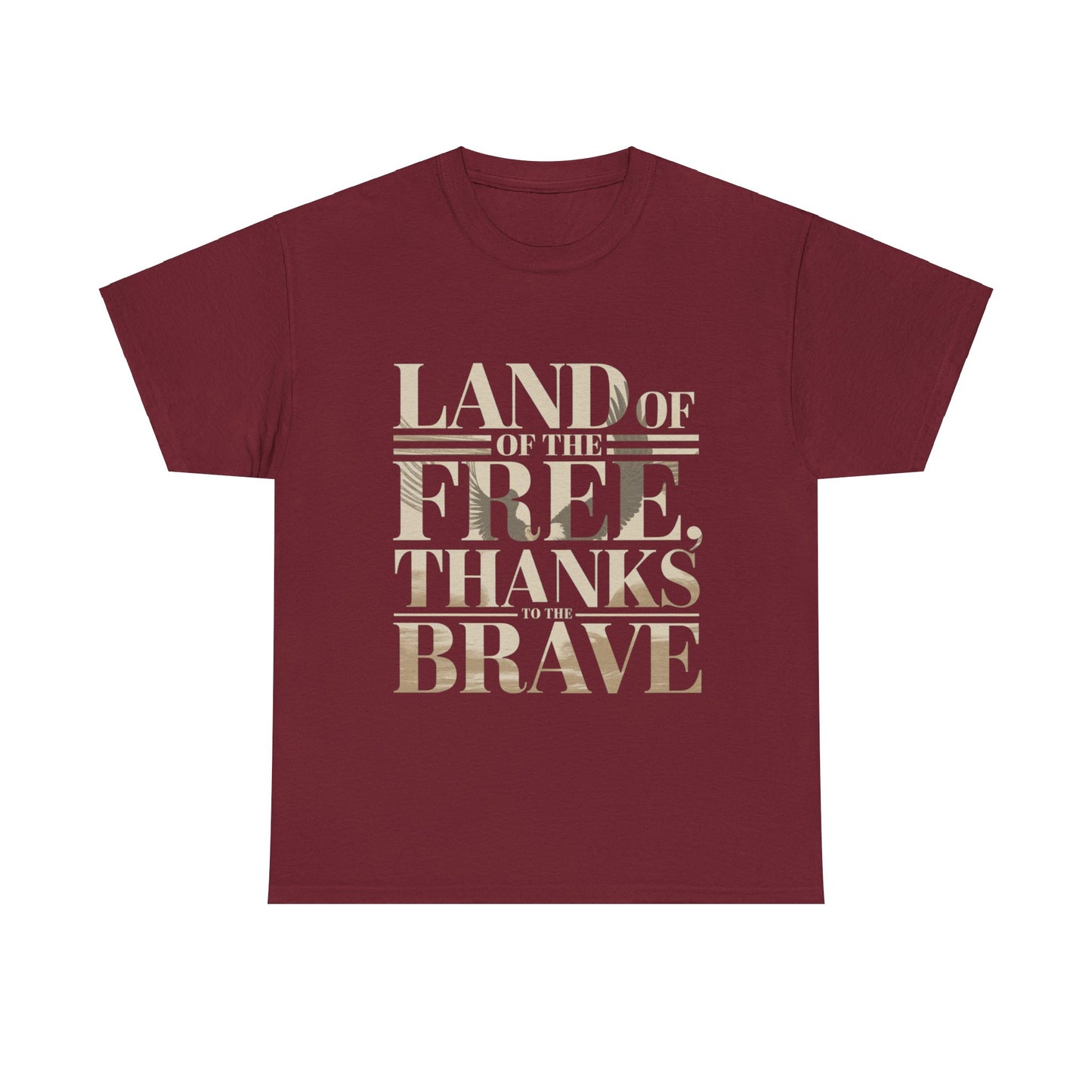 Land of the Free, Thanks to the Brave- USA Pride Tee, Patriotic T-Shirt