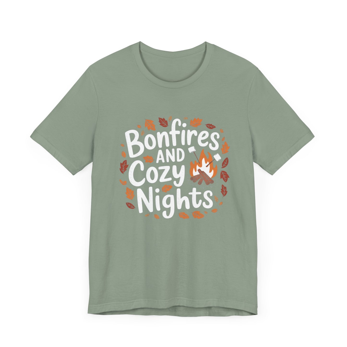 Thanksgiving Bonfire & Cozy Nights T-Shirt – Fall Leaves Design for Autumn Lovers