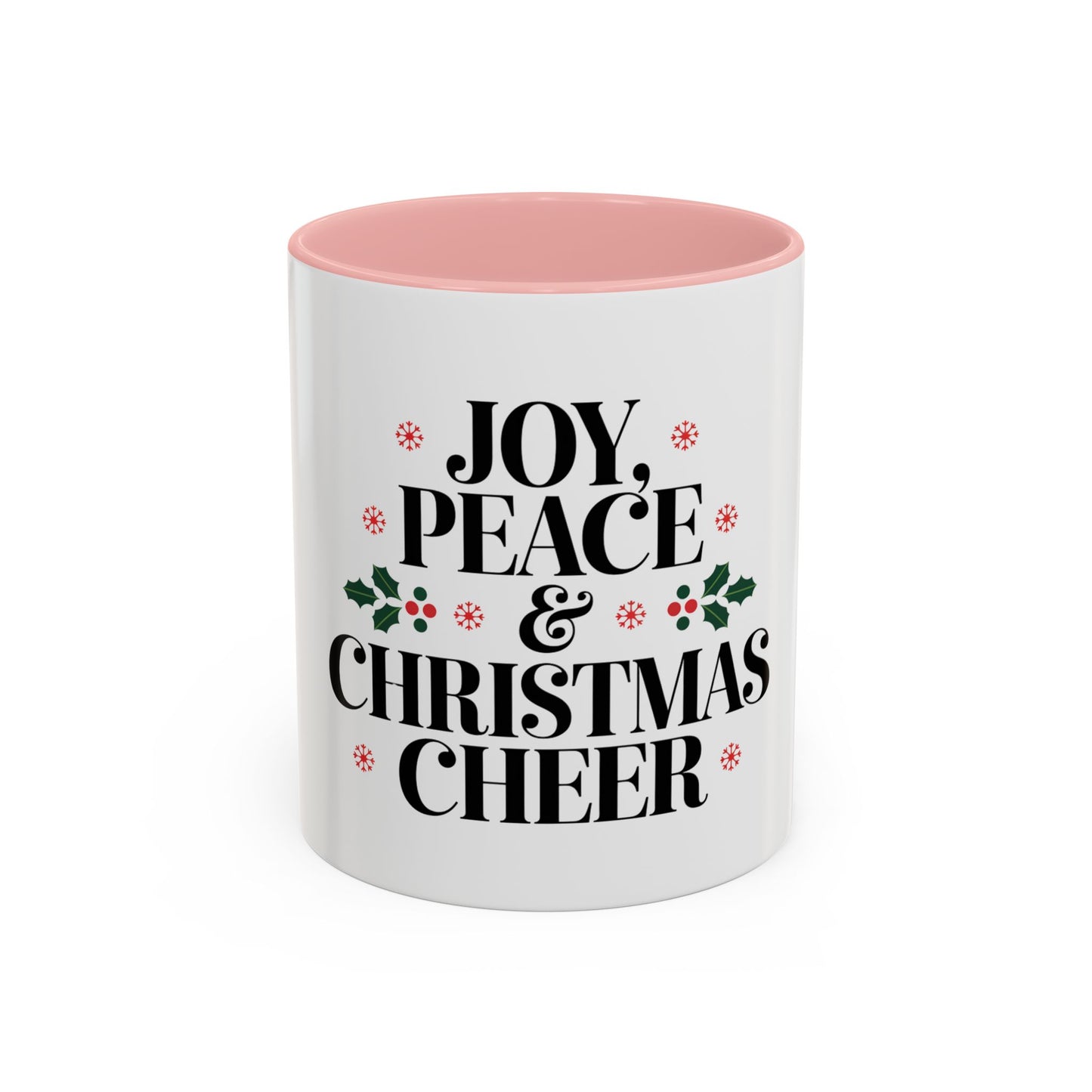 Joy, Peace, and Christmas Cheer Ceramic Mug – Festive Holiday Coffee Cup Gift